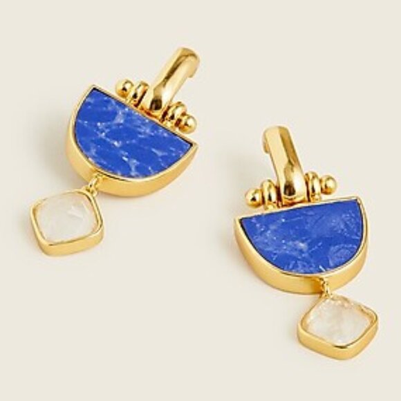 J.CREW GOBLET STONE DROP EARRINGS BLUE - Picture 7 of 9